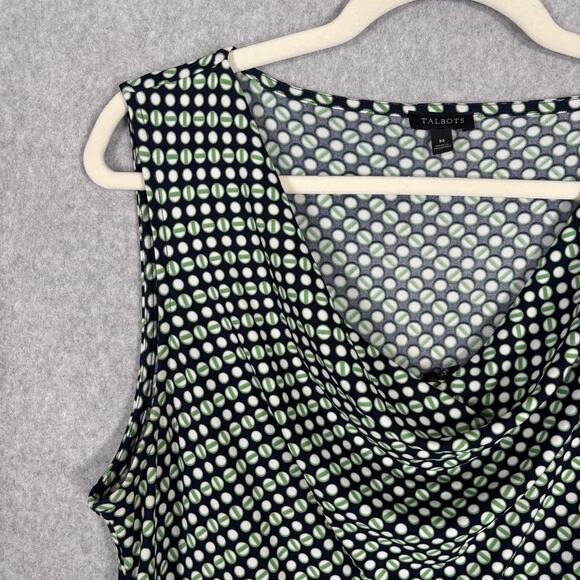 Talbots Dress Medium Midi Green Slinky Knit Cowl Flowy Career Church 50s Mod 60s - Picture 4 of 13